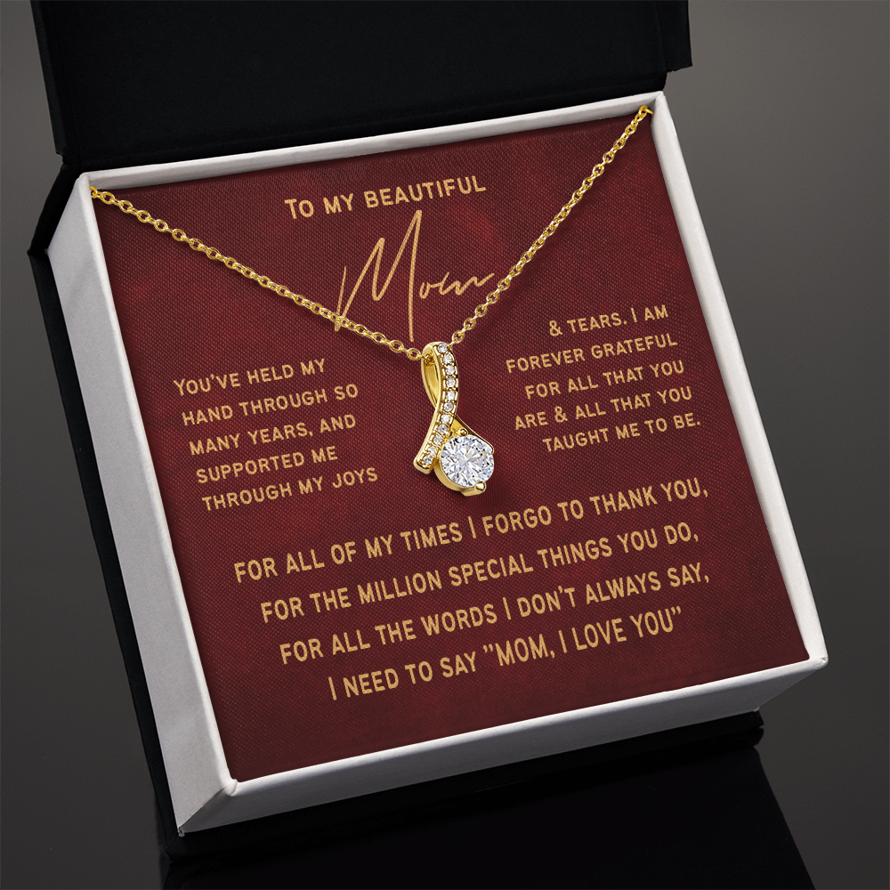 Stylish Necklace Gift for Mom from Son or Daughter | Mothers Day Necklace for Mom | Mother Child Jewelry | Love You Mom Gift
