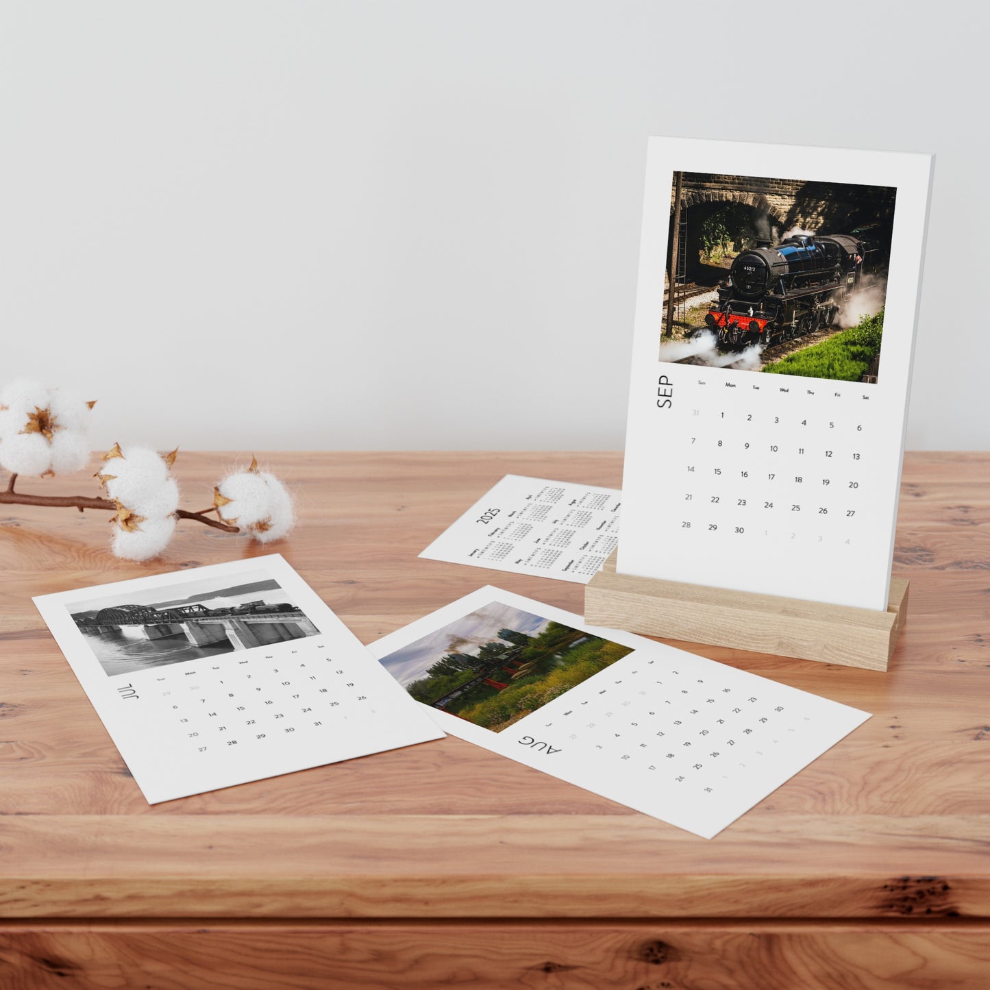 2026 Vintage Train Vertical Desk Calendar: Celebrate the Golden Age of Railways with Classic Photography (10.8" x 8.4")