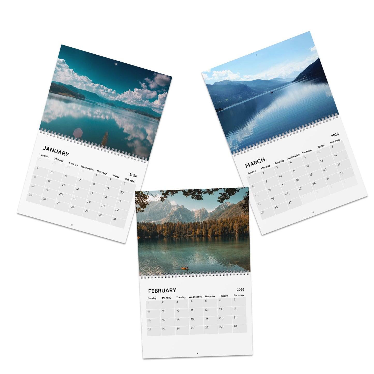 Lakeside Serenity: 2026 Lakes Calendar - Breathtaking Lake Photography, Premium Quality, and Effortless Display (10.8" x 8.4")