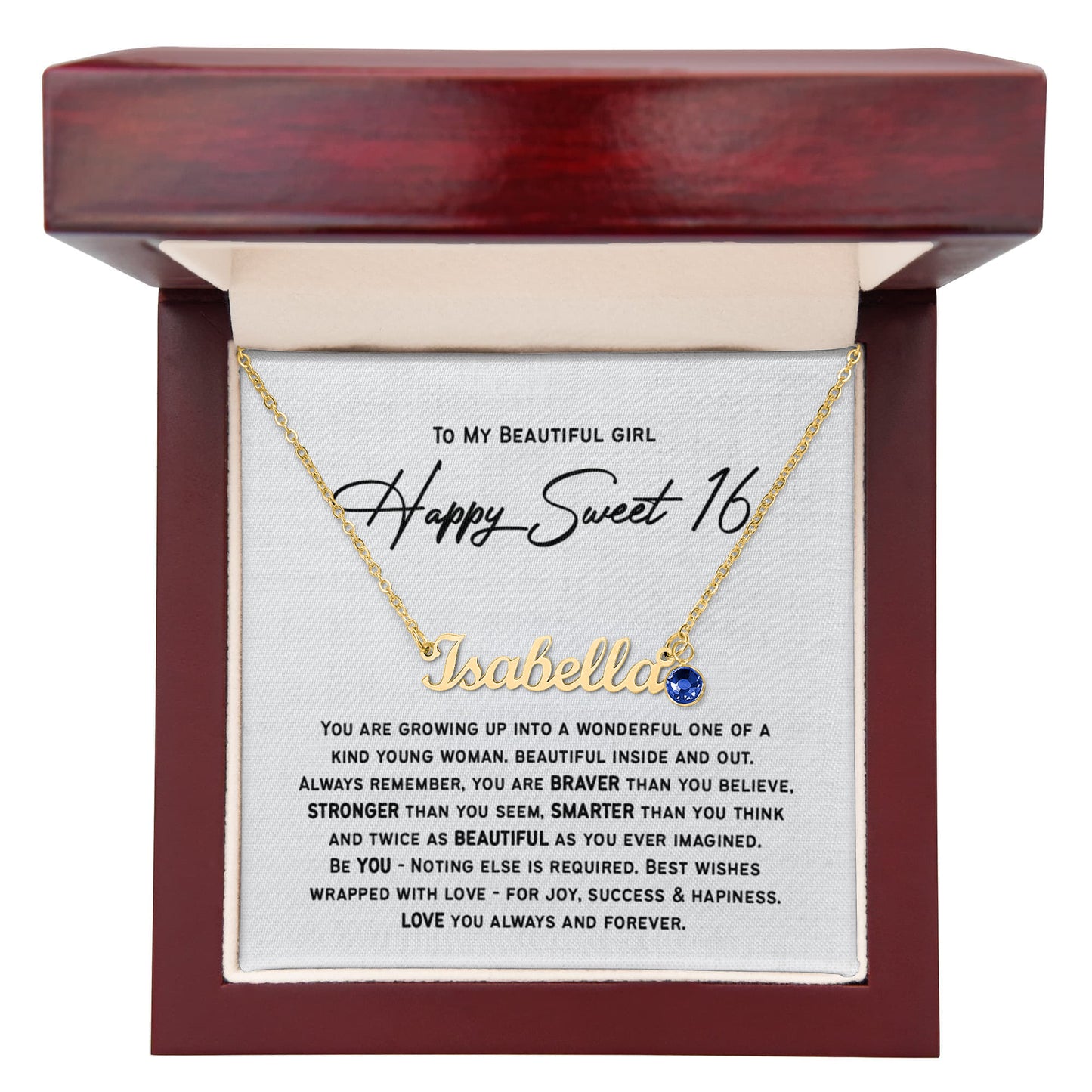 Sweet 16 Gifts for Girls | Happy 16th Birthday Necklace, Present for 16 Year Old Girl | Gift for Daughter, Niece or Granddaughter