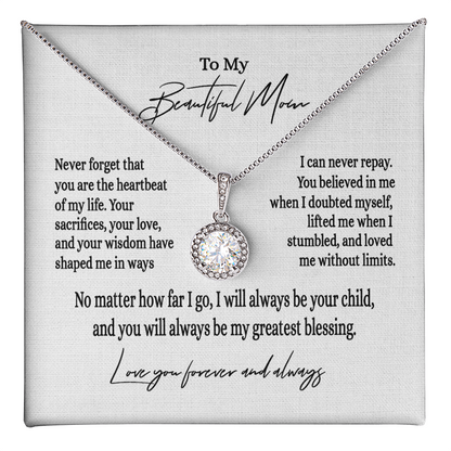 Mom Necklace Gift from Son or Daughter | Eternal Hope Nacklace for Mom on Her Birthday
