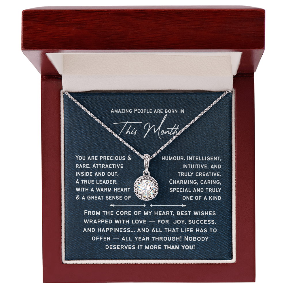 Personalized Birthday Necklace for Her | Amazing People Are Born in [This Month], A Custom Birth Month Gift for Women & Girls