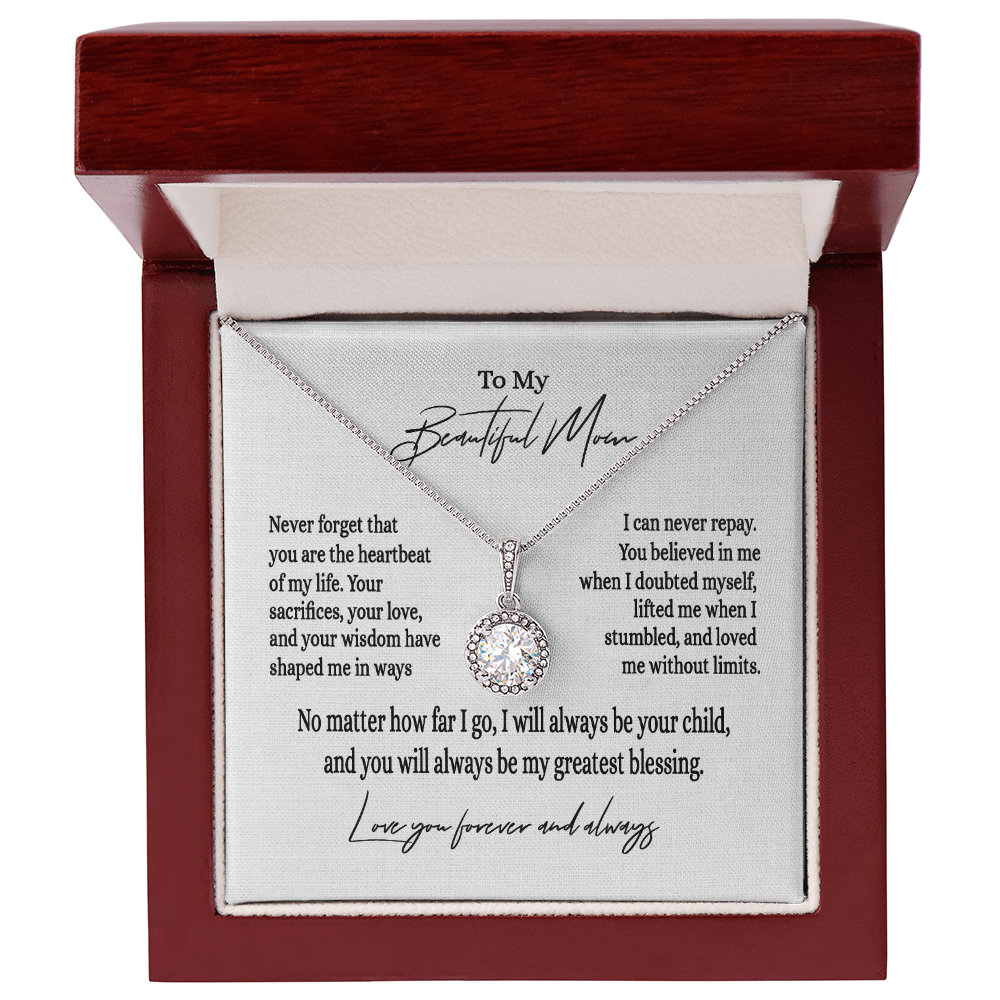 Mom Necklace Gift from Son or Daughter | Eternal Hope Nacklace for Mom on Her Birthday