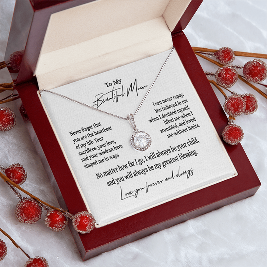 Mom Necklace Gift from Son or Daughter | Eternal Hope Necklace for Mom on Her Birthday