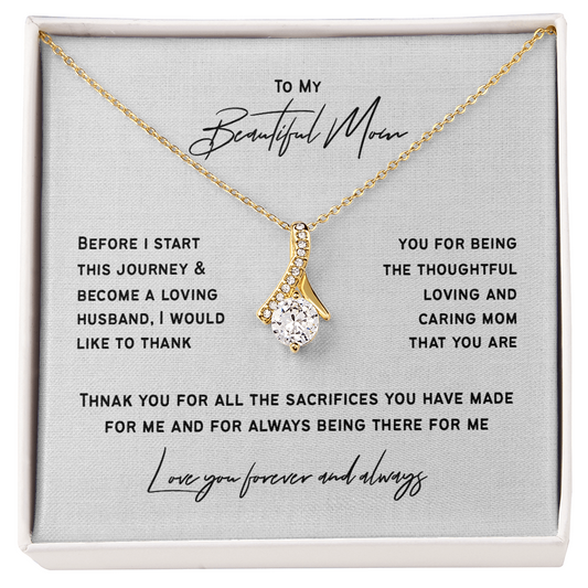 Mother of the Groom Necklace Gift from Loving Son | Wedding Keepsake for Mom
