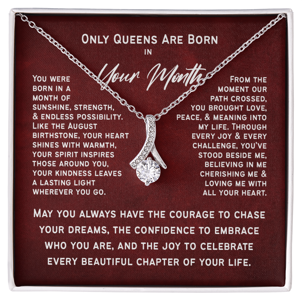 Personalized Birth Month Necklace – Only Queens Are Born This Month | Birthday Gift for Her, Wife, Mom, Grandma, Sister or Daughter | SparkinGifts