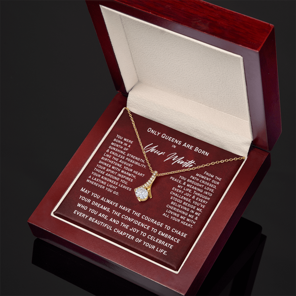 Personalized Birth Month Necklace – Only Queens Are Born This Month | Birthday Gift for Her, Wife, Mom, Grandma, Sister or Daughter | SparkinGifts