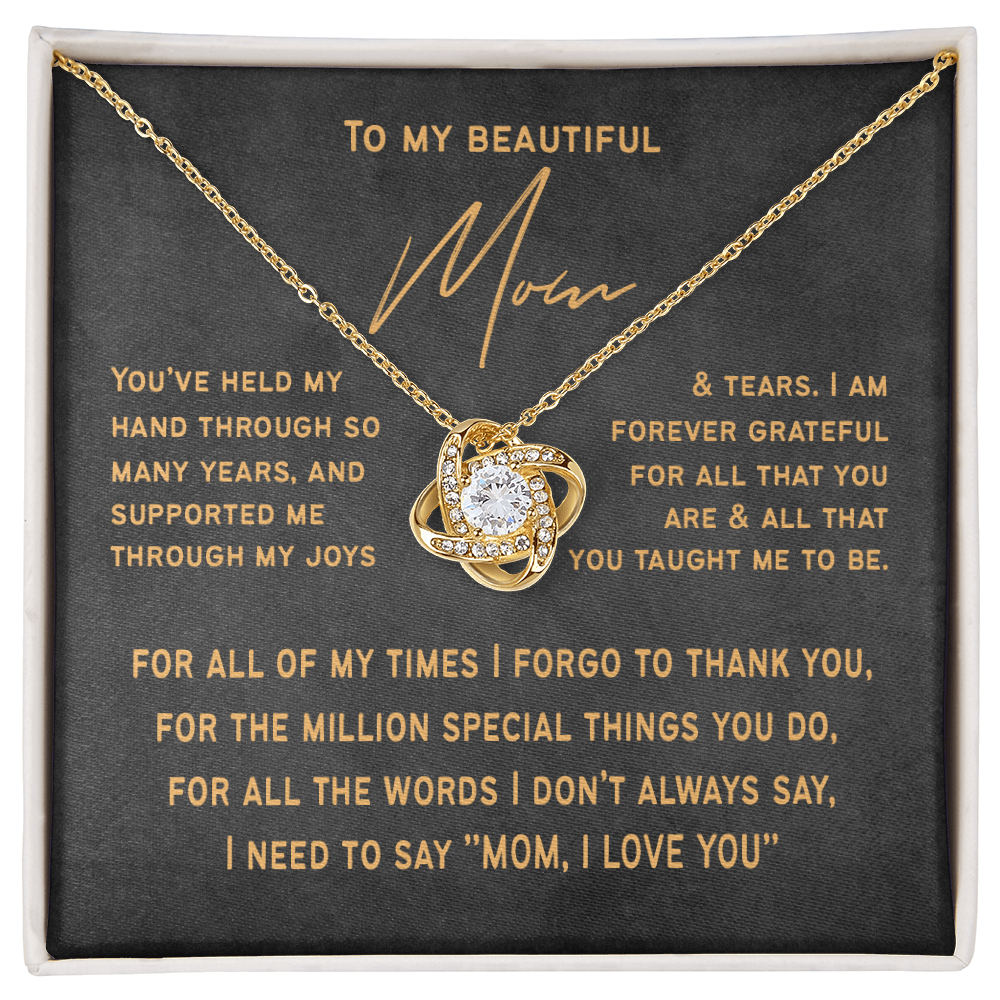 Stylish Necklace Gift for Mom from Son or Daughter  | Mothers Day Necklace for Mom | Mother Child Jewelry | Love You Mom Gift