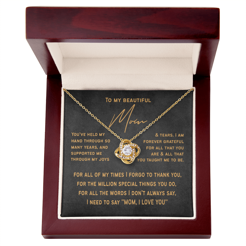 Stylish Necklace Gift for Mom from Son or Daughter  | Mothers Day Necklace for Mom | Mother Child Jewelry | Love You Mom Gift