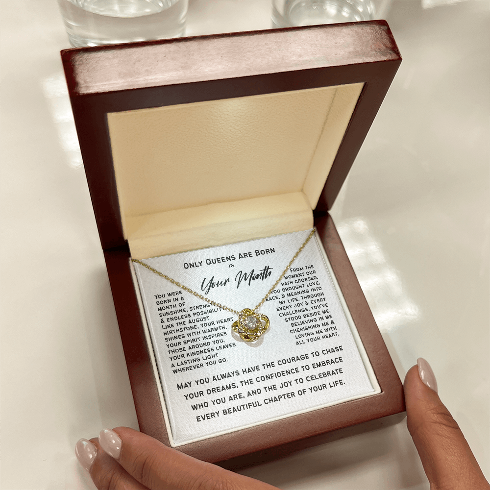 Only Queens Are Born This Month – Personalized Birth Month Necklace | Birthday Gift for Her, Wife, Mom, Grandma, Sister or Daughter | SparkinGifts