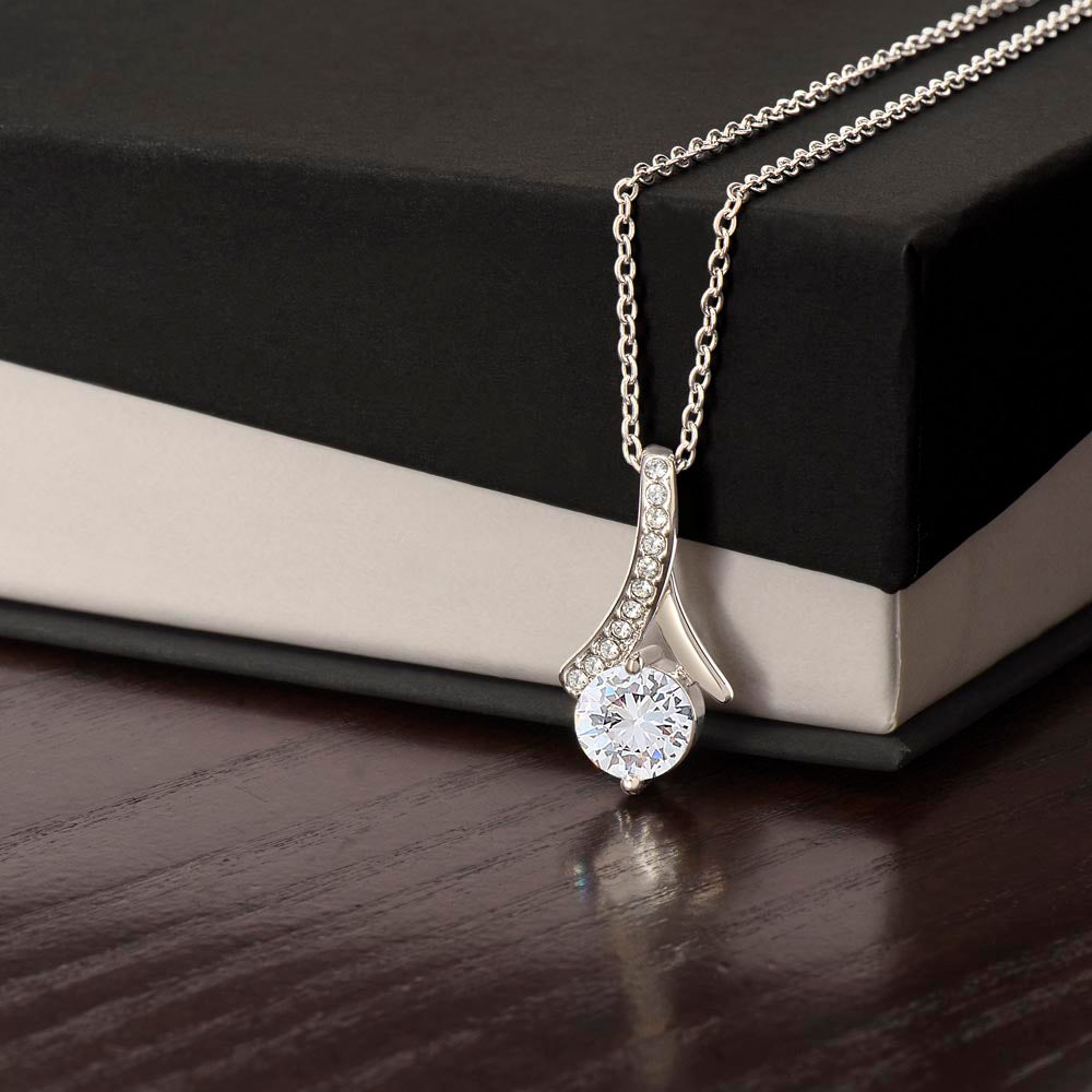 Ladies Beautiful Necklace White or Yellow Gold with Cubic Zirconia Pendant Lobster Clasp | Elegant Anniversary Present Jewellery For Daughter, Sister, Mother, Wife