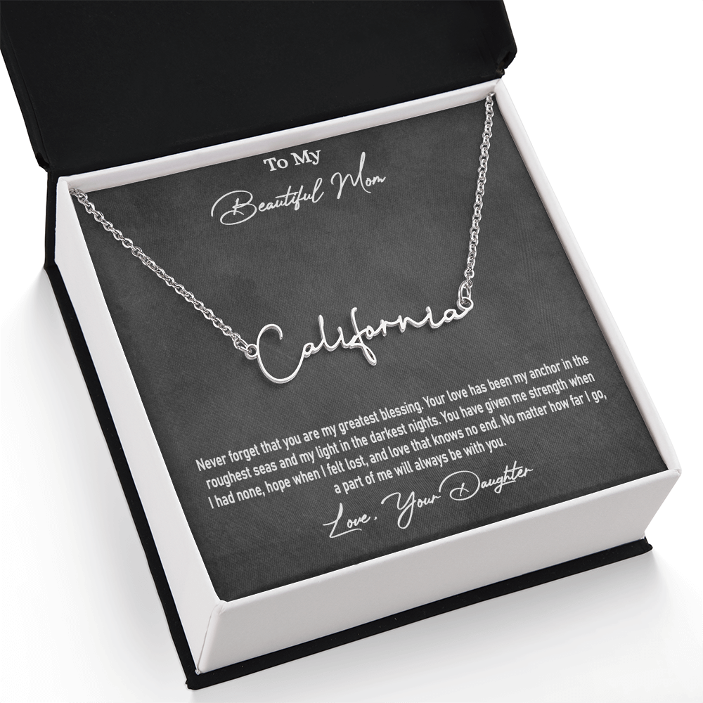 Personalised Signature Name Necklace for Mom – Unique Gift from Daughter | SparklinGifts