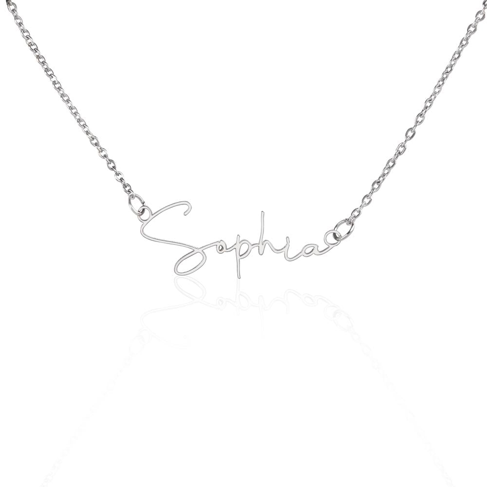 Personalised Signature Name Necklace for Mom – Unique Gift from Daughter | SparklinGifts