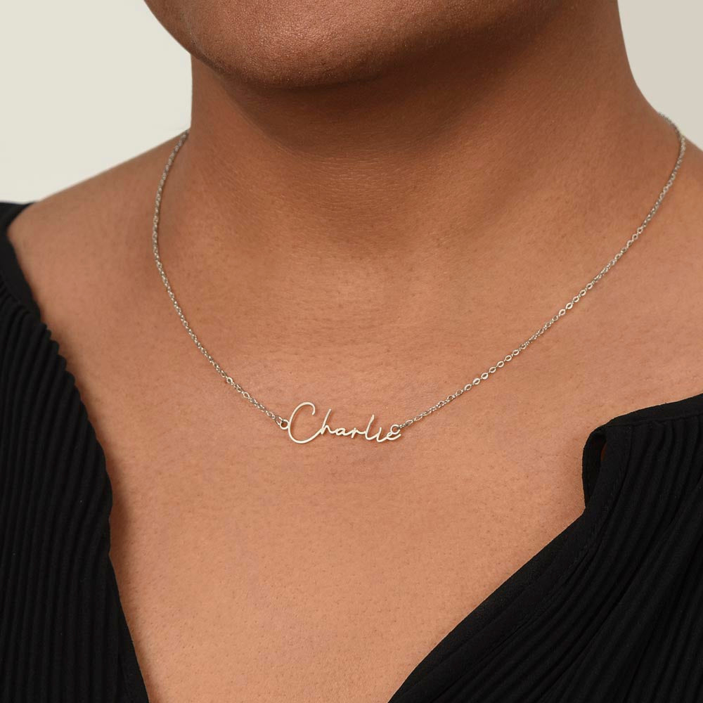 Personalised Signature Name Necklace for Mom – Unique Gift from Daughter | SparklinGifts