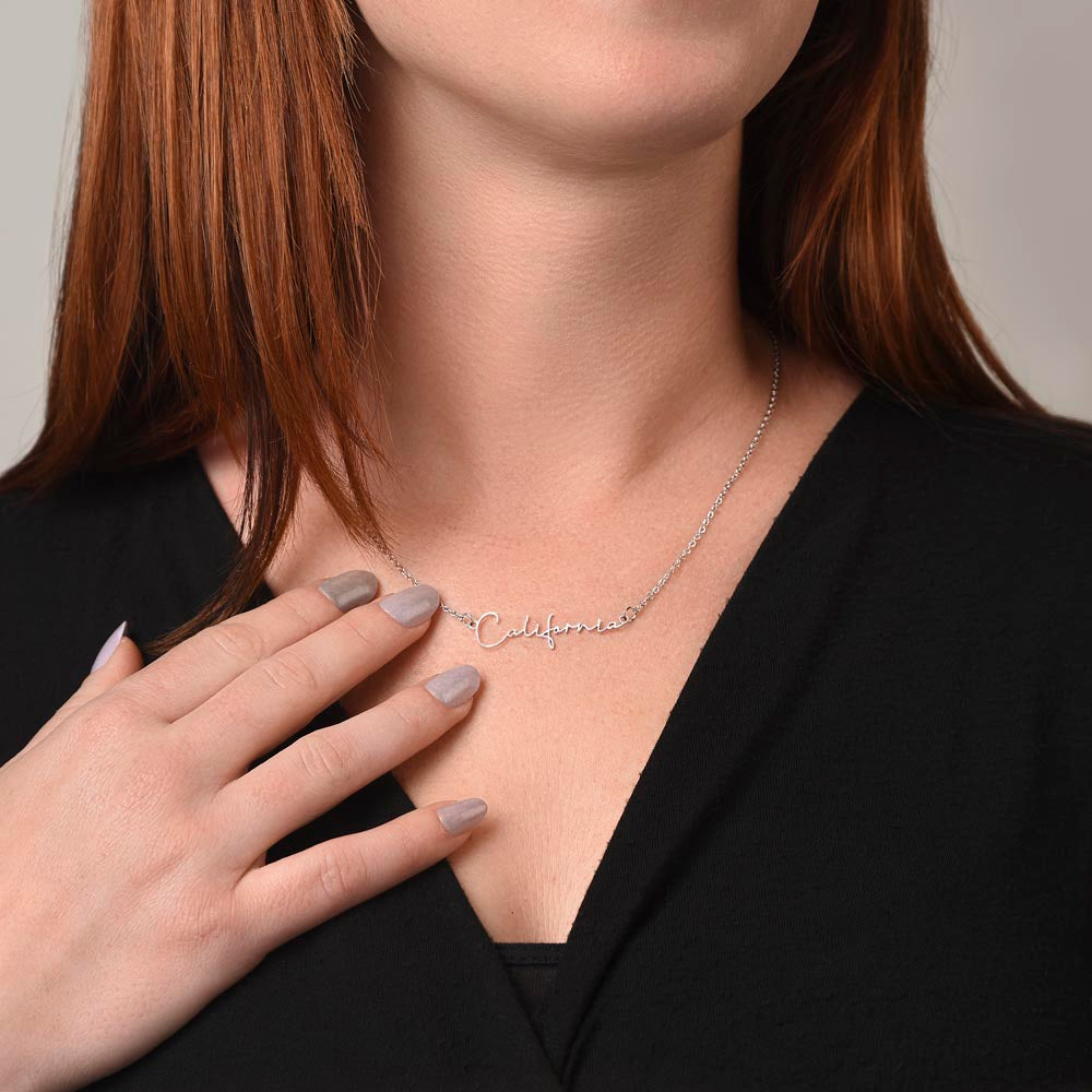 Personalised Signature Name Necklace for Mom – Unique Gift from Daughter | SparklinGifts
