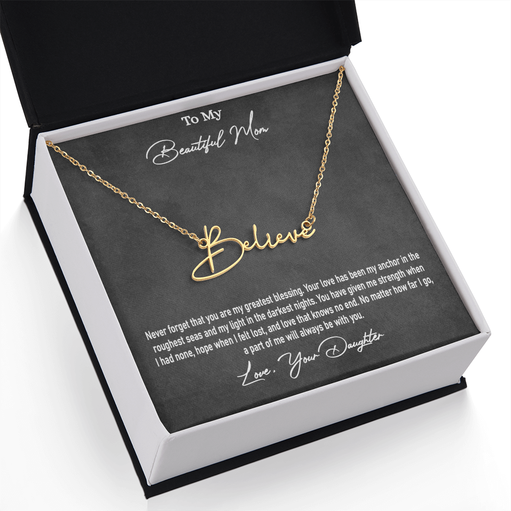 Personalised Signature Name Necklace for Mom – Unique Gift from Daughter | SparklinGifts