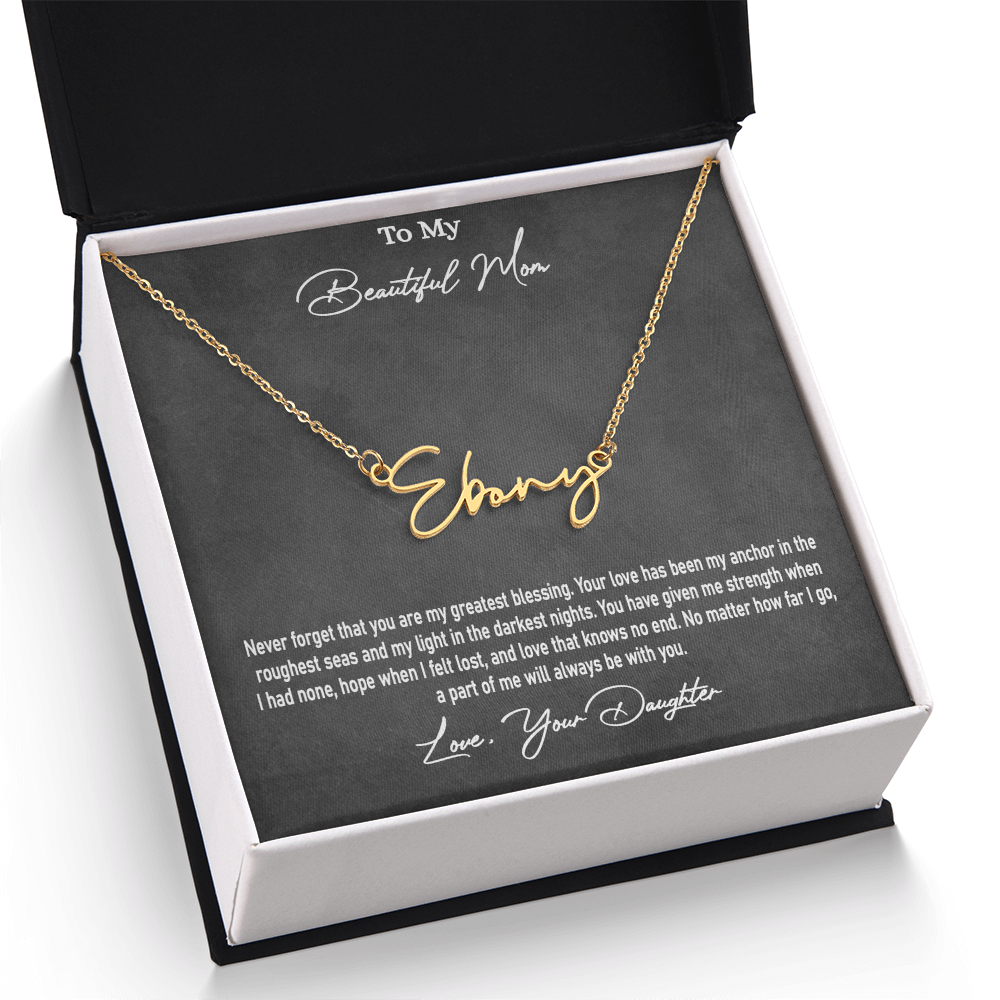Personalised Signature Name Necklace for Mom – Unique Gift from Daughter | SparklinGifts