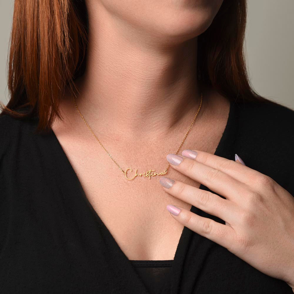 Personalised Signature Name Necklace for Mom – Unique Gift from Daughter | SparklinGifts
