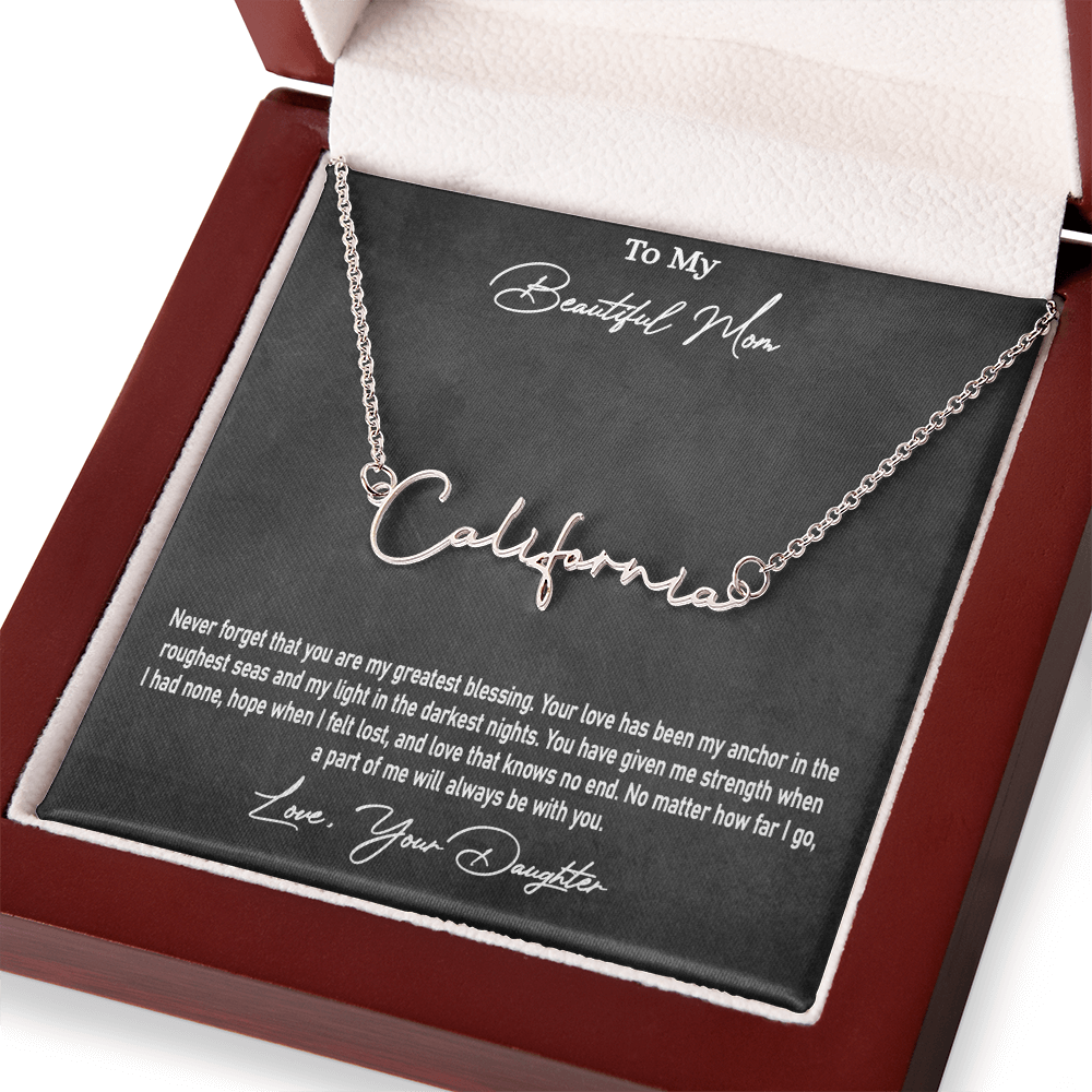 Personalised Signature Name Necklace for Mom – Unique Gift from Daughter | SparklinGifts