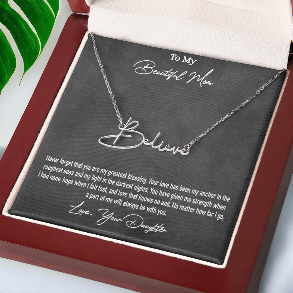 Personalised Signature Name Necklace for Mom – Unique Gift from Daughter | SparklinGifts