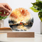 2024 Cityscape Fireworks: Vibrant Watercolor Circular Acrylic Plaque - Perfect New Year's Gift!
