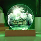 Radiant 2024 Cityscape Fireworks: Hand-Painted Circular Acrylic Plaque - Stunning New Year's Gift!