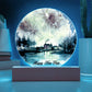 2024 Cityscape Fireworks: Vibrant Watercolor Circular Acrylic Plaque - Perfect New Year's Gift!