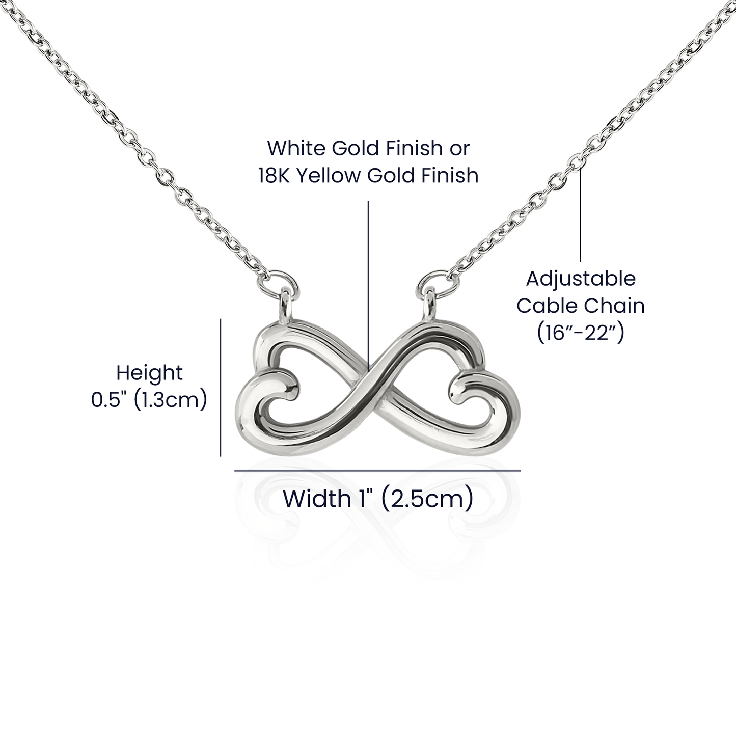 Daughter to Mother Gift | Endless Love Heart Infinity Necklace for Mom | "I Love You More Than Words Can Say"