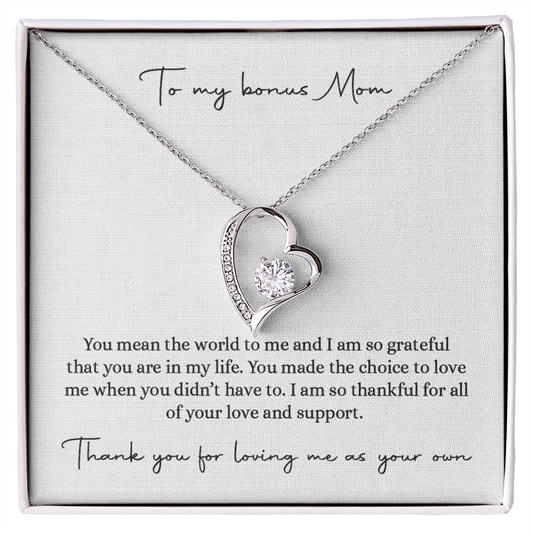 Bonus Mom Necklace Gift, Step Mother Gift from Bride, Mother in Law Gift for from bride, MIL Wedding Gift,