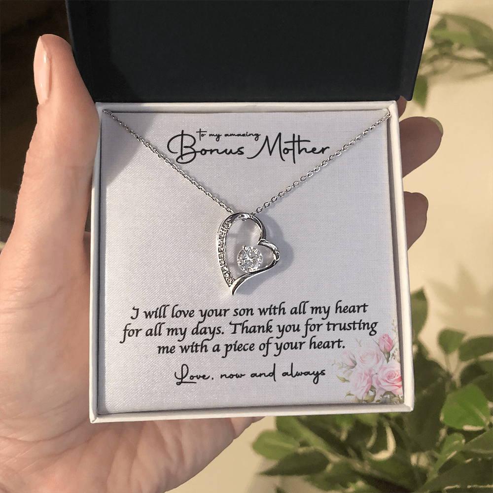Bride Necklace Gift For Bonus Mom , Step Mom Stylish Jewelry Gift with a Kind Heartwarming  Message Card, Mother in Law Gift from Bride, MIL Wedding Gift, Step Mother of the Bride Gift Jewelry